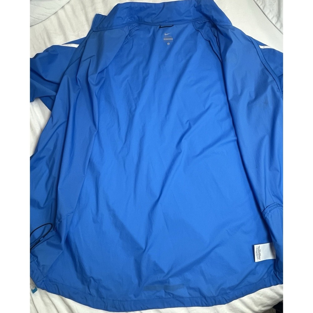 Nike Windbreaker Jacket Men's Large L Blue Lightweight Running Active Reflective - Picture 6 of 12